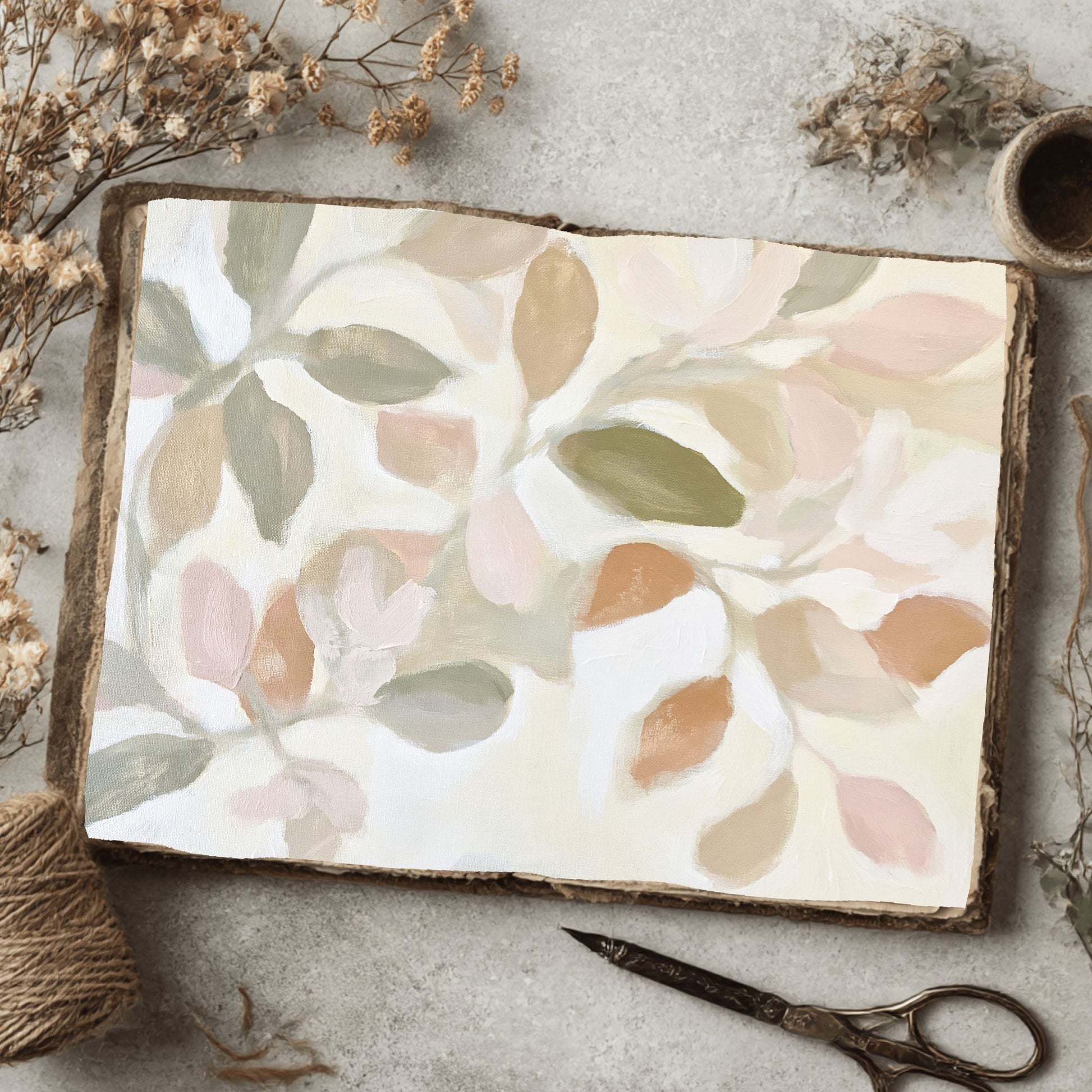 Abstract Botanical Leaves Painting