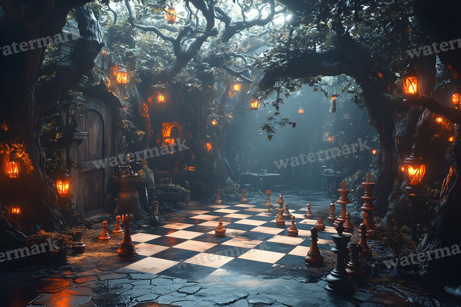 Alice Oversized Chessboard Backdrop Images