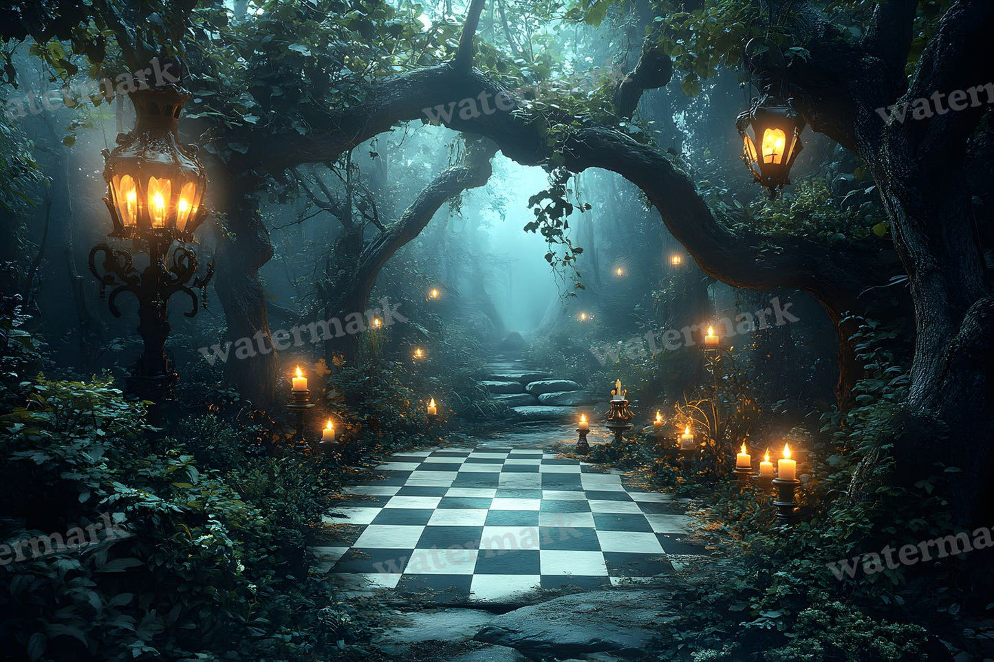 Alice Oversized Chessboard Backdrop Images