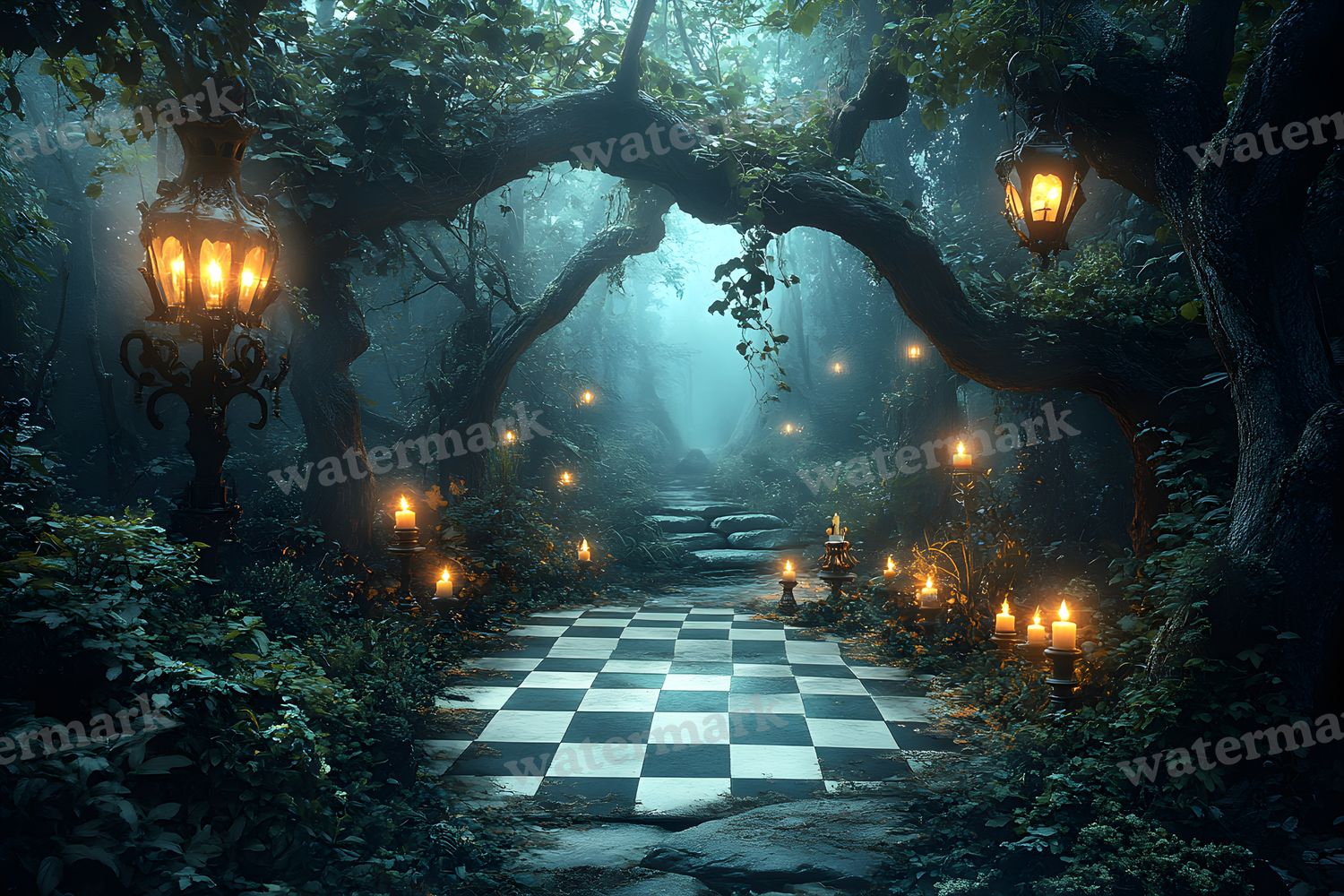 Alice Oversized Chessboard Backdrop Images