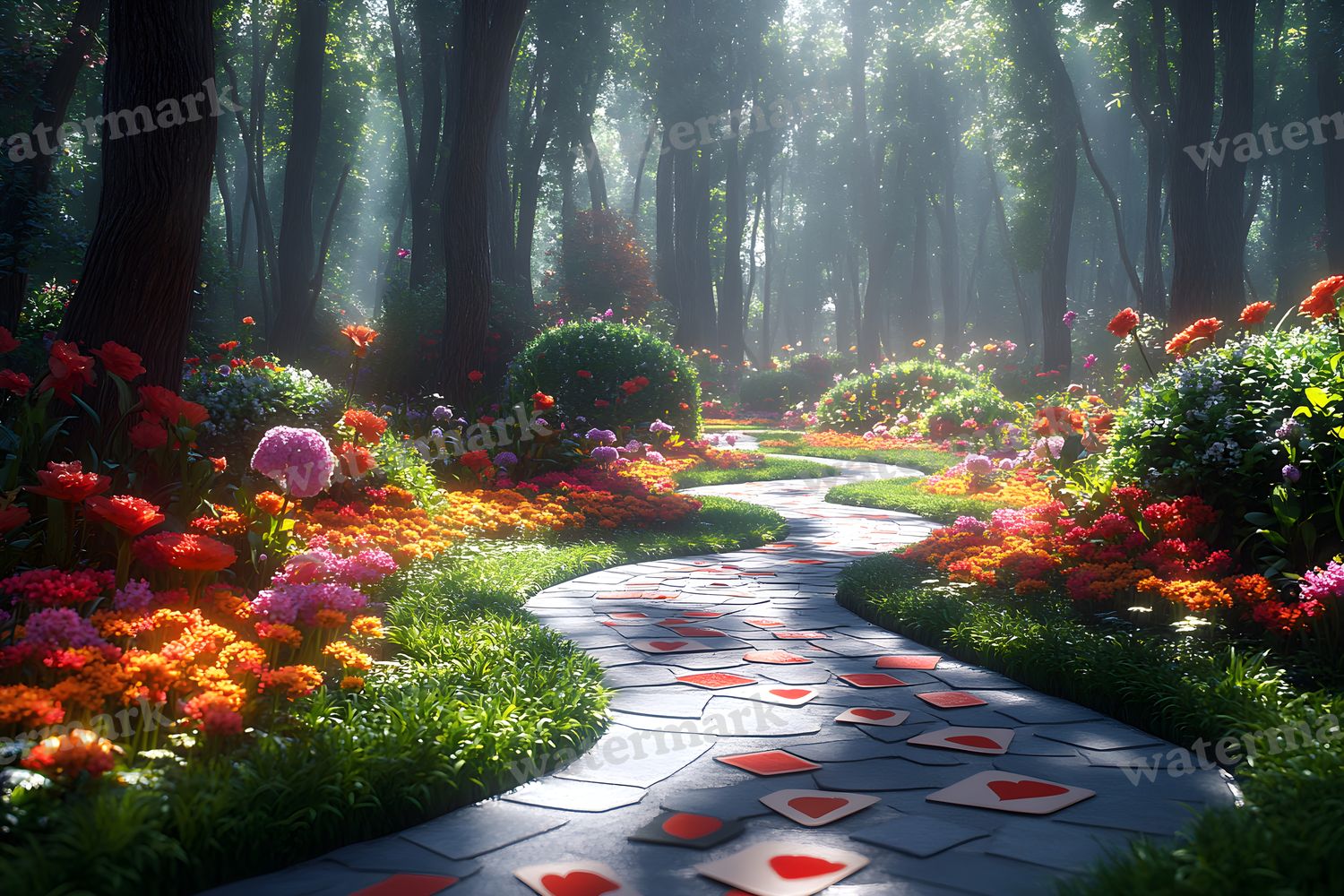 Alices Garden Maze Backdrop Images