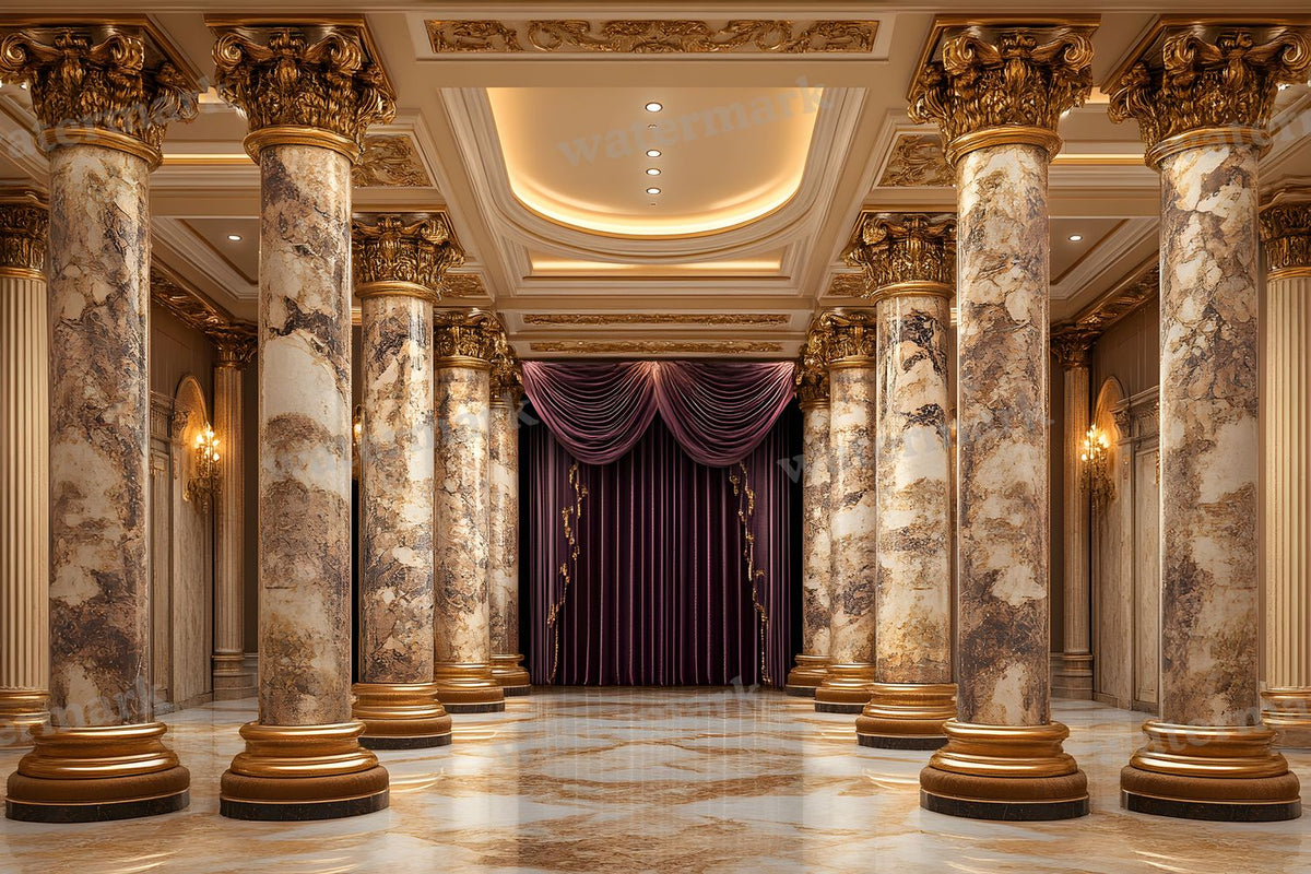 Baroque Marble Columns digital photo backdrop for photo editing, preview 16