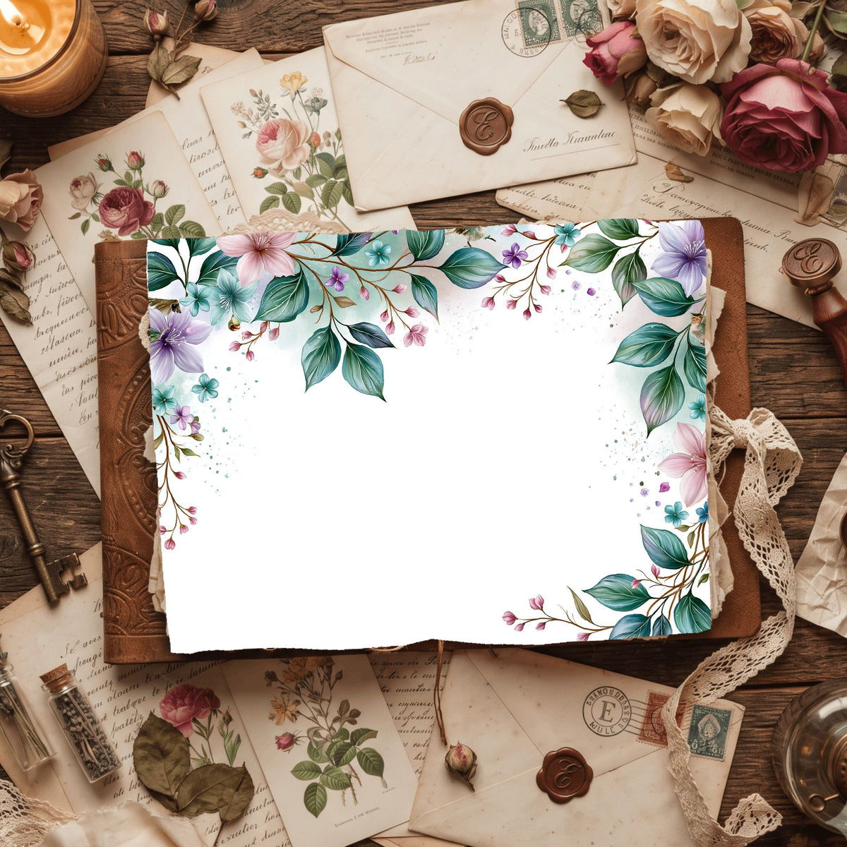 Delicate Botanical Border Frame