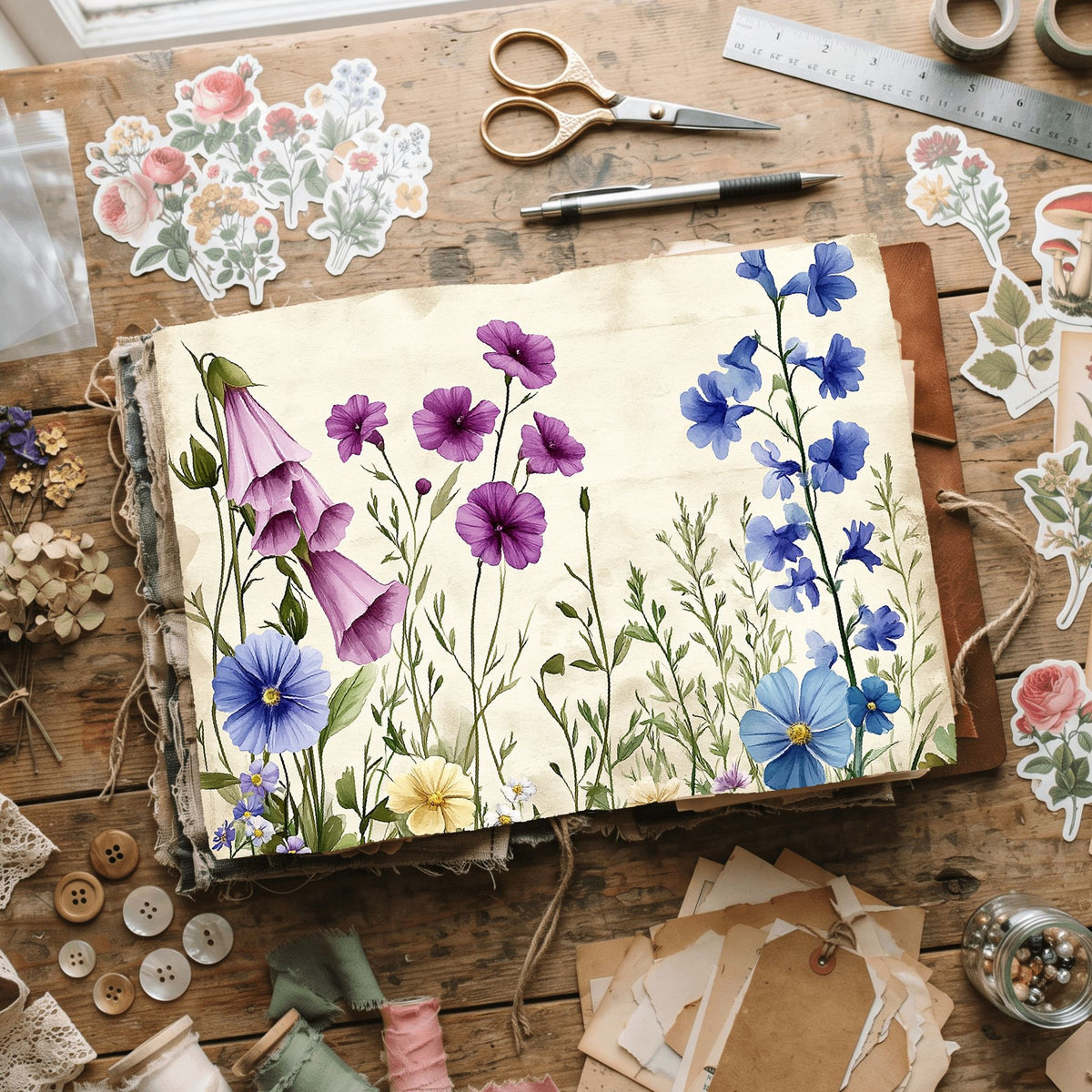 English Cottage Wildflower Paper