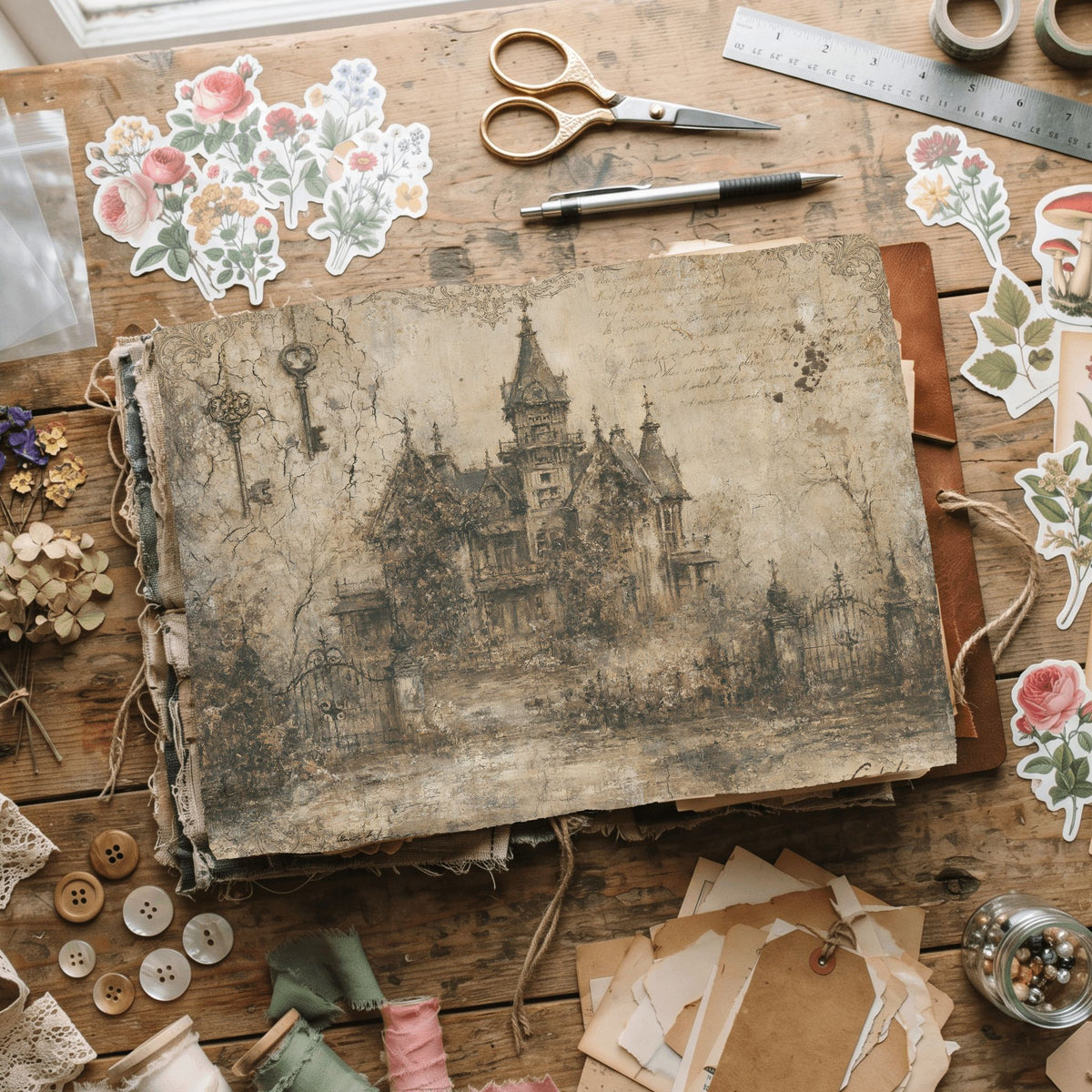 Haunted Victorian Manor Journal Paper