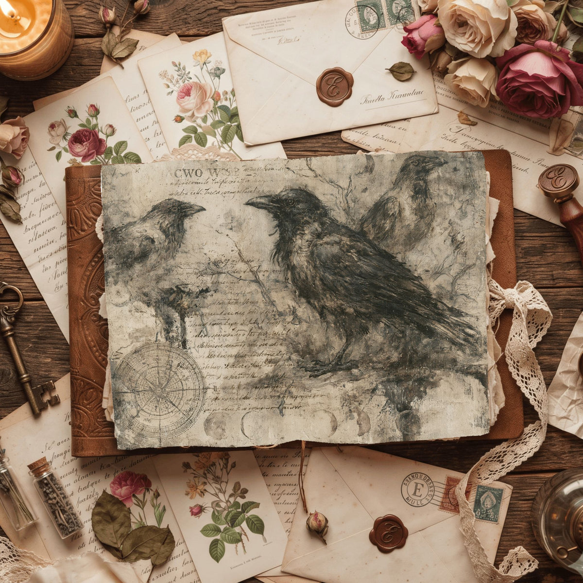 Mysterious Raven Journal Paper