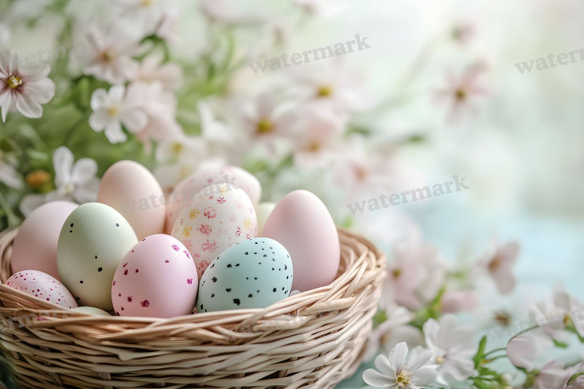 Pastel Easter Basket Backdrop Images