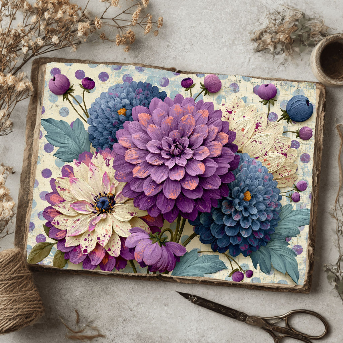 Purple Shabby Chic Journal Paper