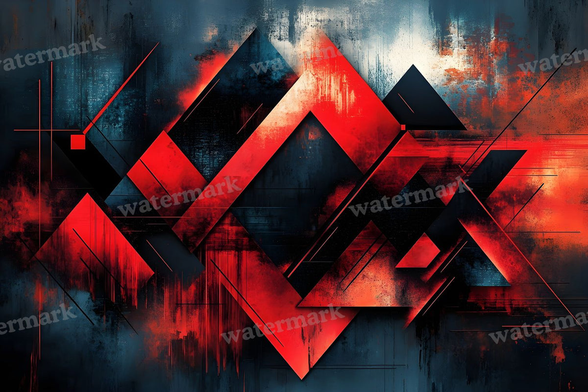 Red Black Geometric digital photo backdrop for photo editing, preview 16