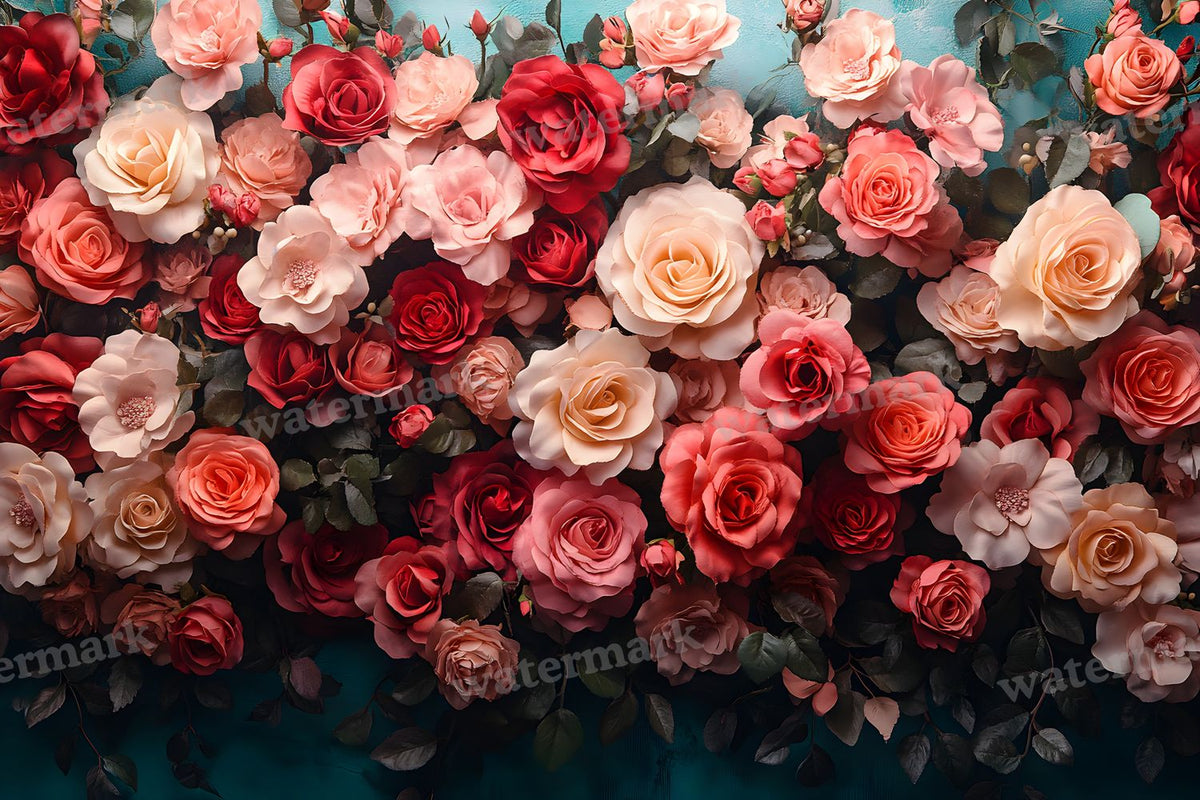 Romantic Rose Garden digital photo backdrop for photo editing, preview 16