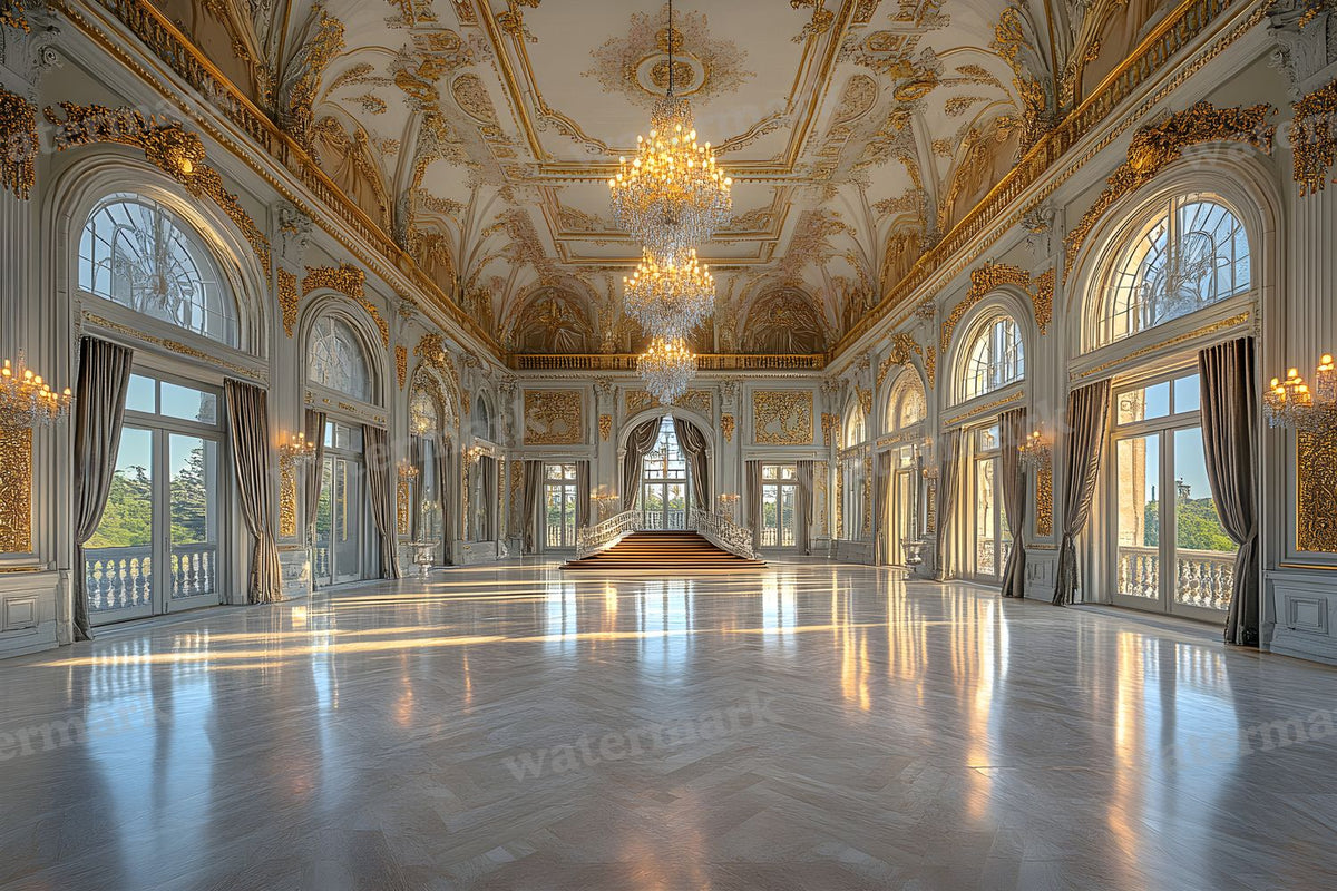 Royal Ornate Ballroom digital photo backdrop for photo editing, preview 16