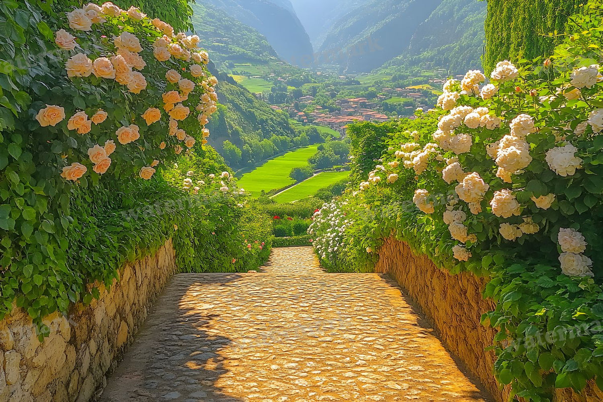 Secret Garden Overlook digital photo backdrop for photo editing, preview 16