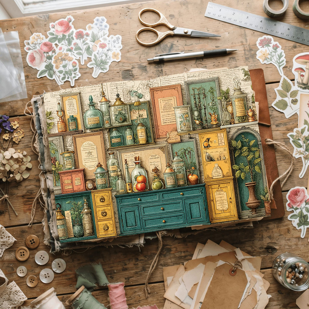 Steampunk Apothecary Journal Paper