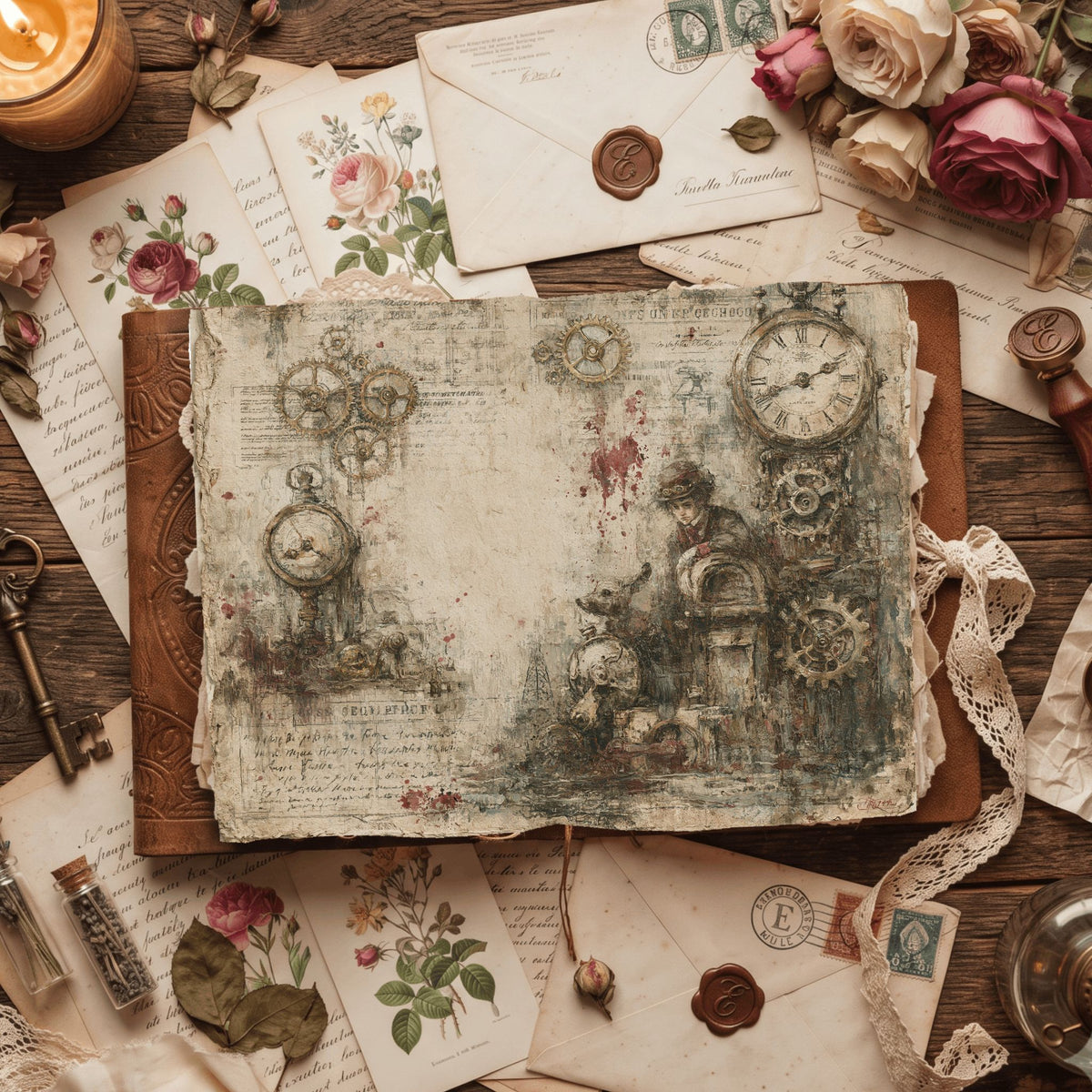 Steampunk Victorian Journal Paper