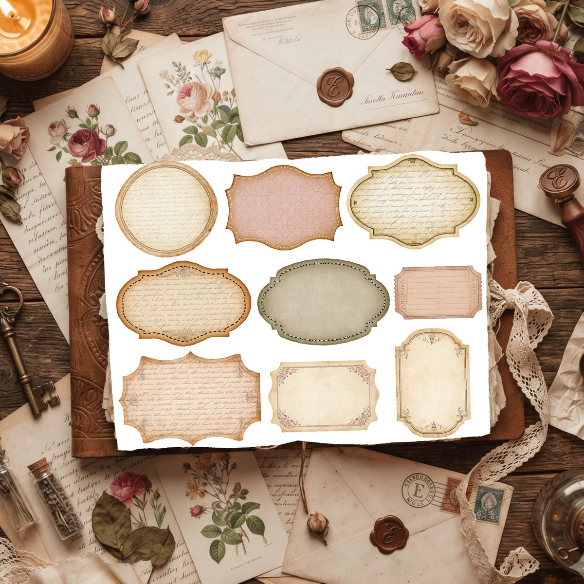Vintage Blank Word Labels