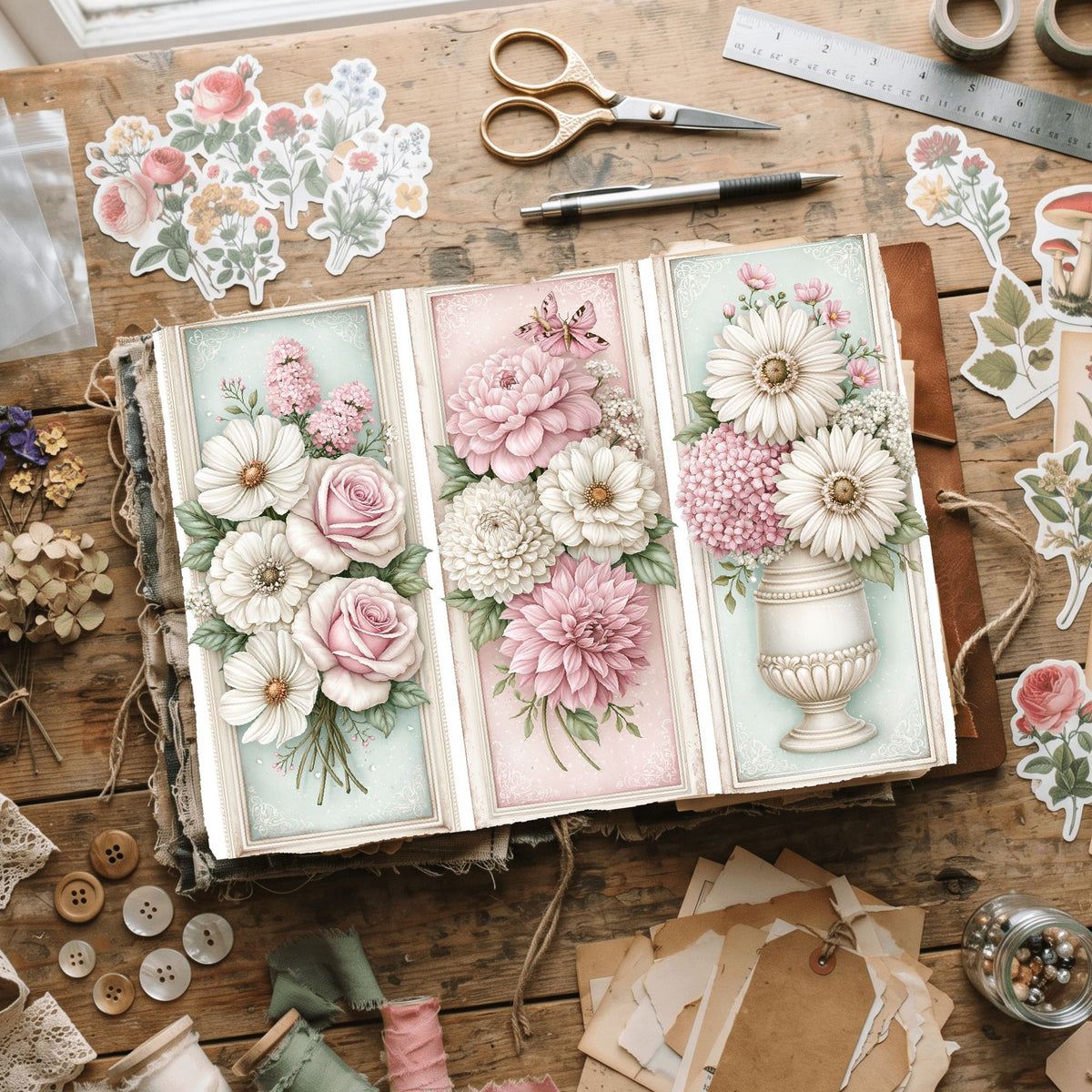 Vintage Botanical Floral Paper