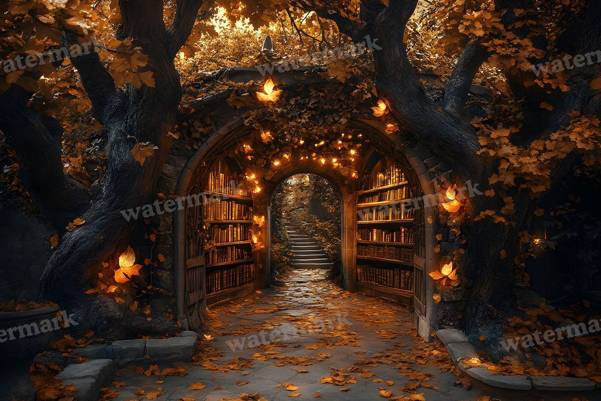 Whisper Library Forest digital photo backdrop for photo editing, preview 16