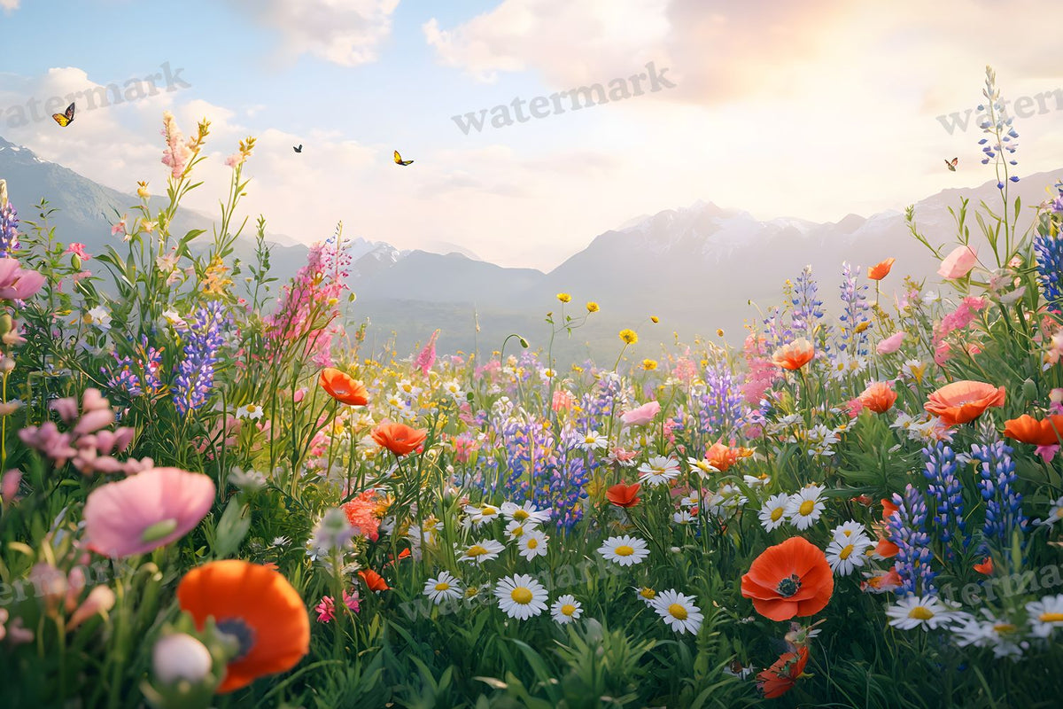 Wildflower Haven Botanical digital photo backdrop for photo editing, preview 16
