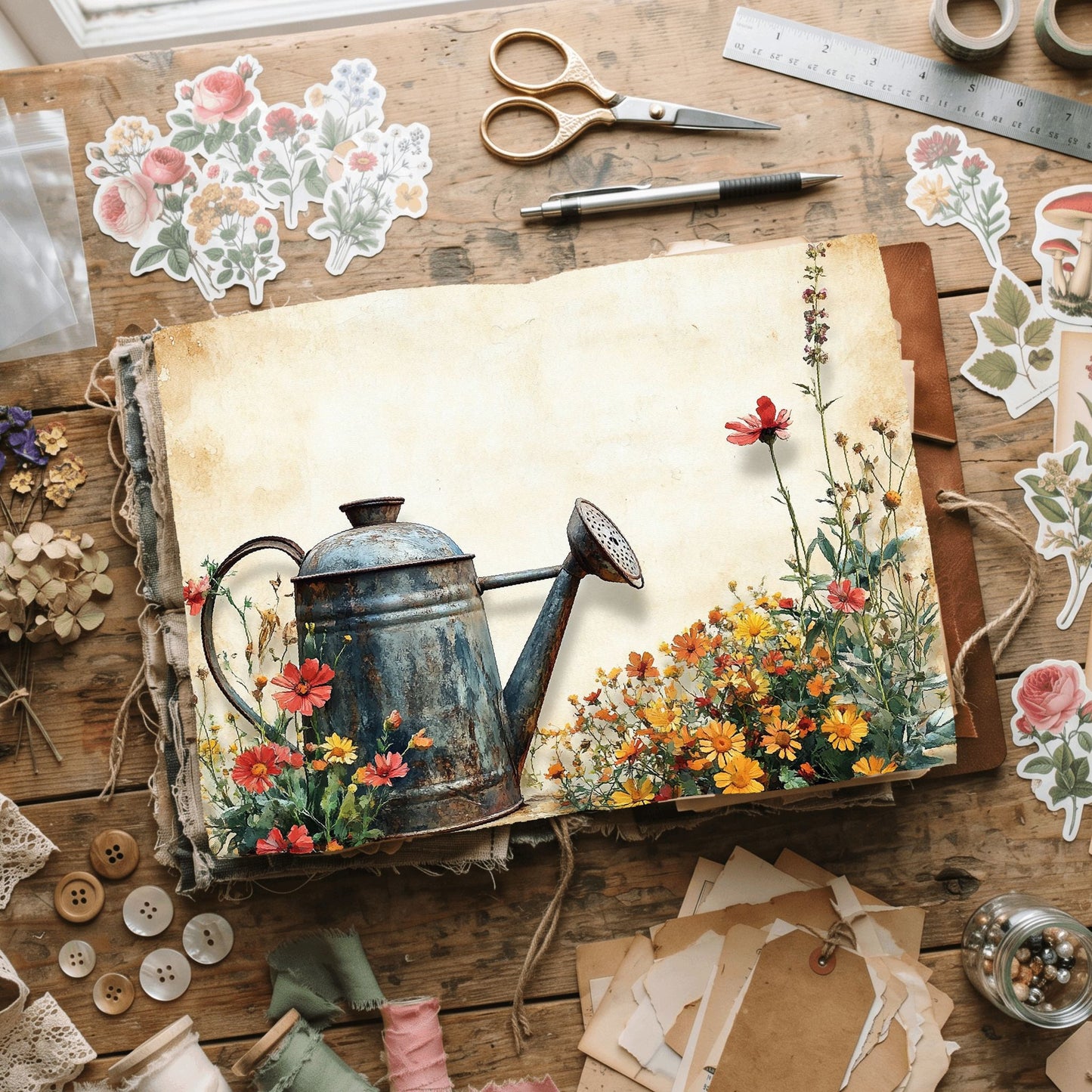 Wildflower Watering Can Paper