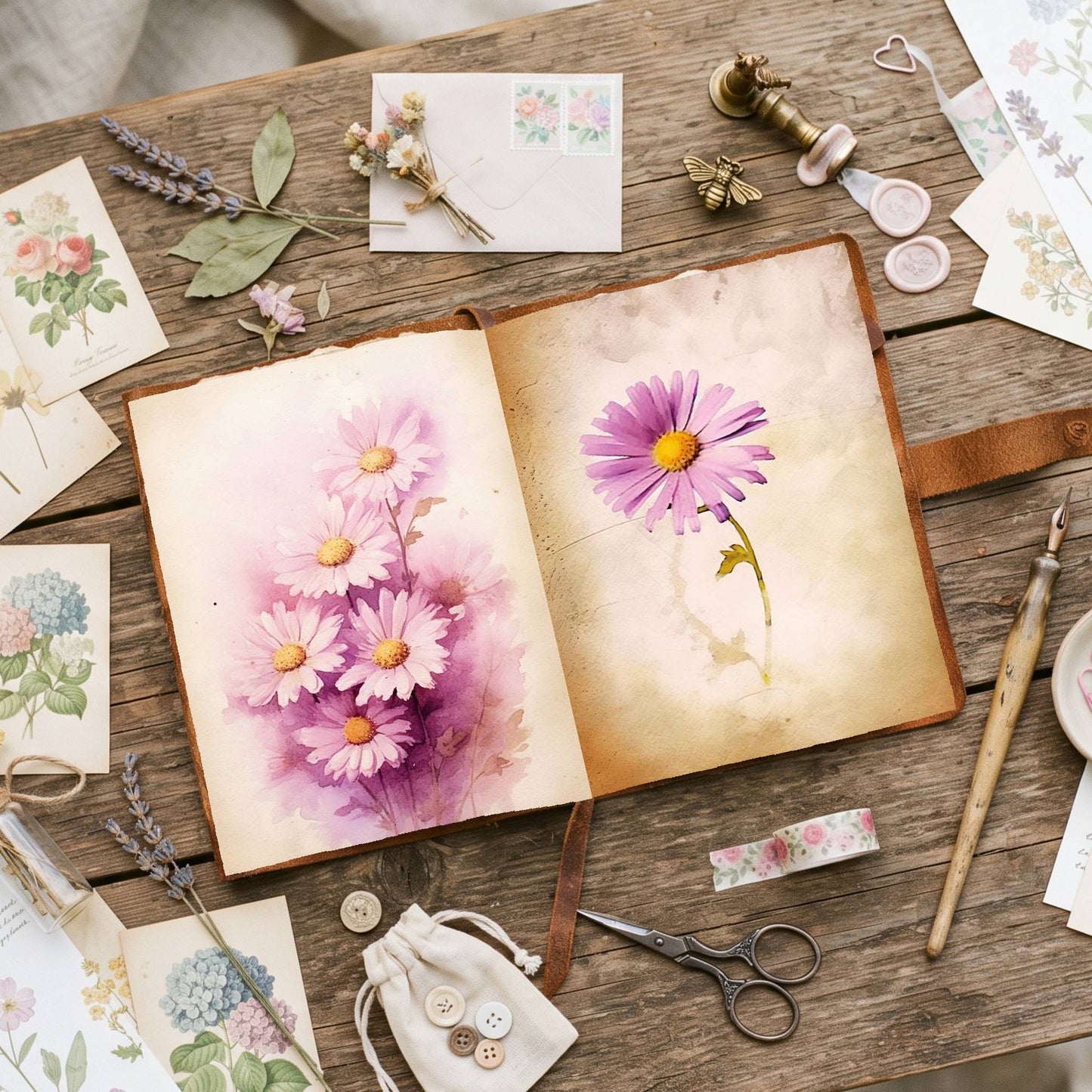Daisy Fuchsia Hues Double Pages