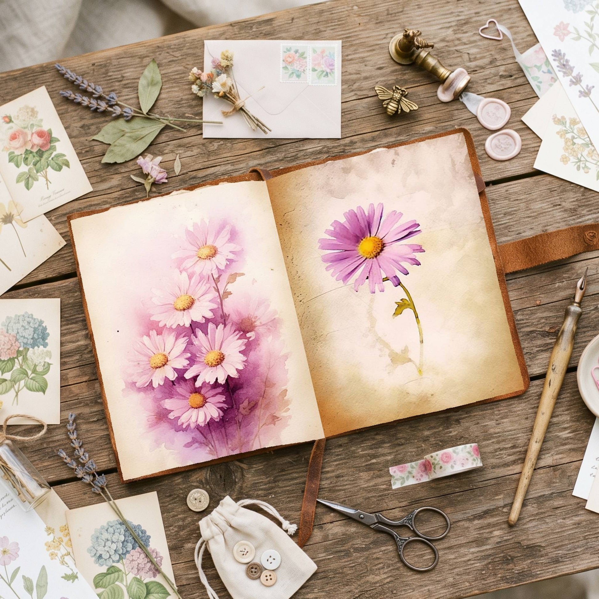 Daisy Fuchsia Hues Double Pages