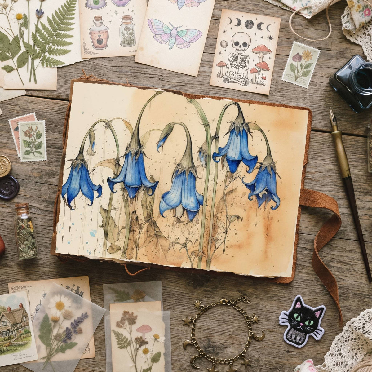 Blue Bell Flowers Digital Papers