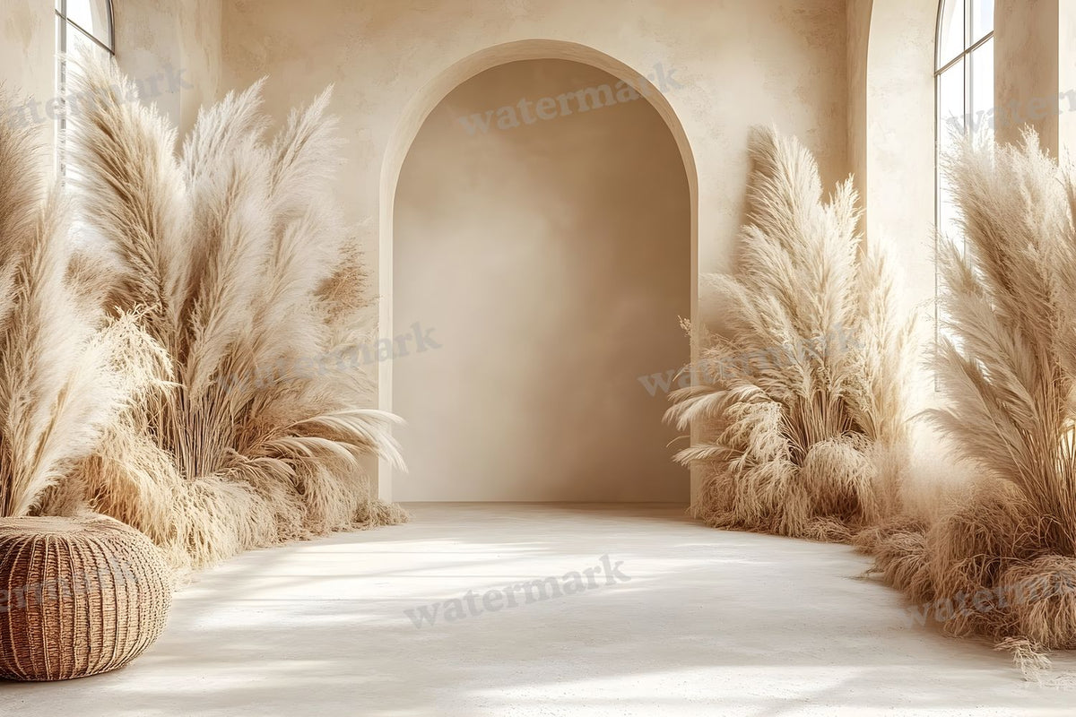 Boho Beige Arch Backdrop Images