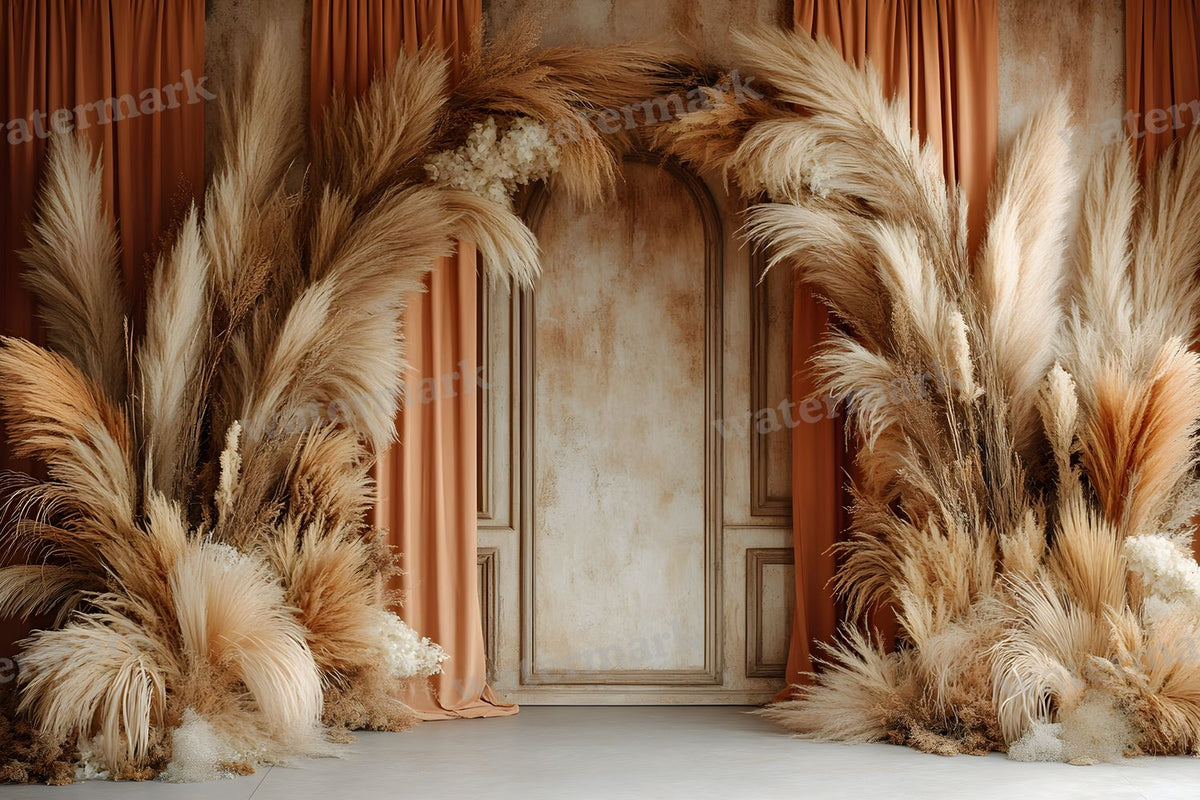 Boho Pampaarch Backdrop Images