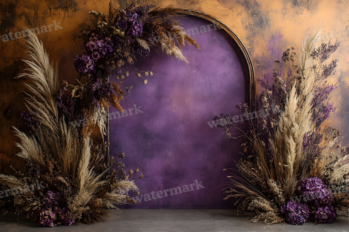Boho Purple Arch Backdrop Images