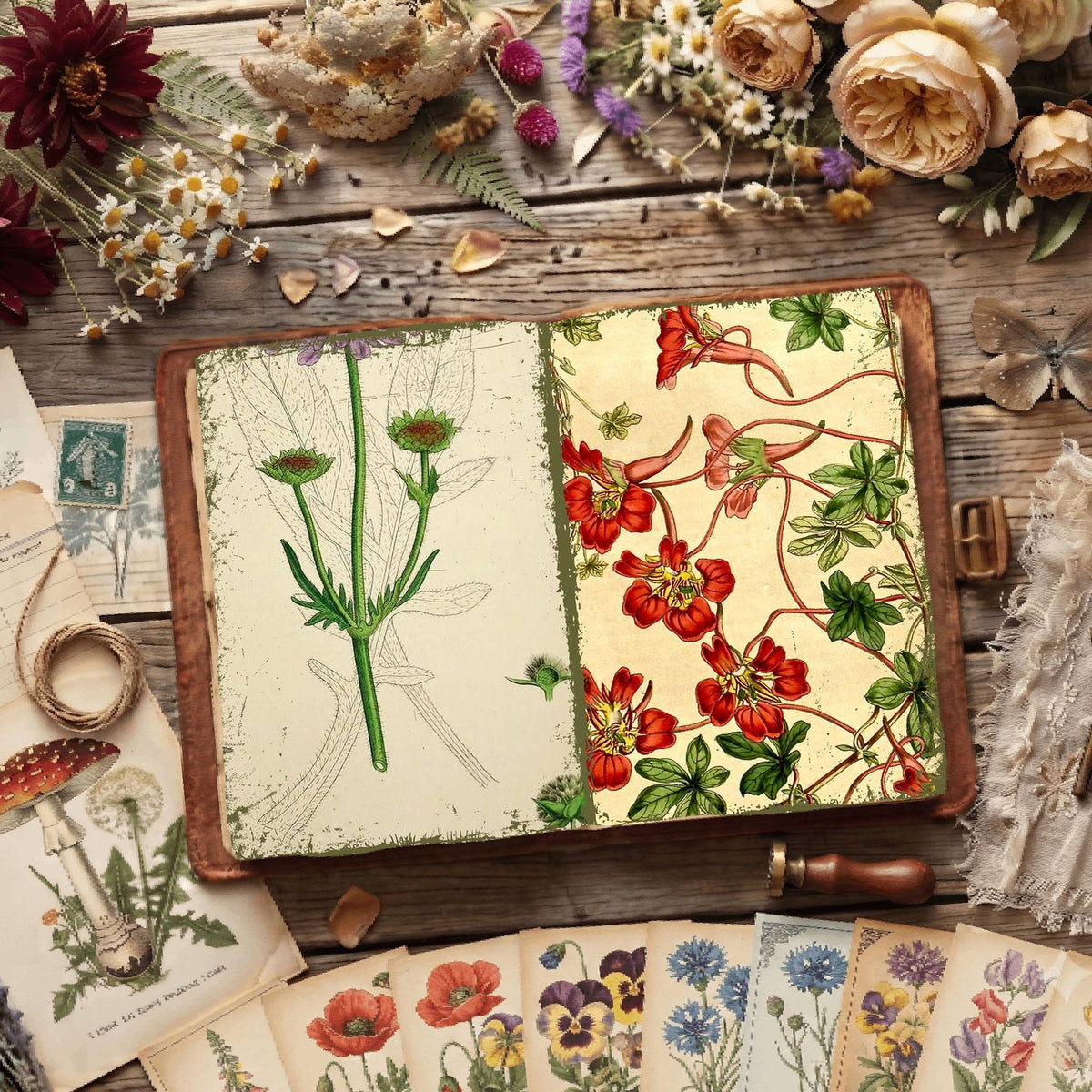 Botanical Illustrations Digital Papers