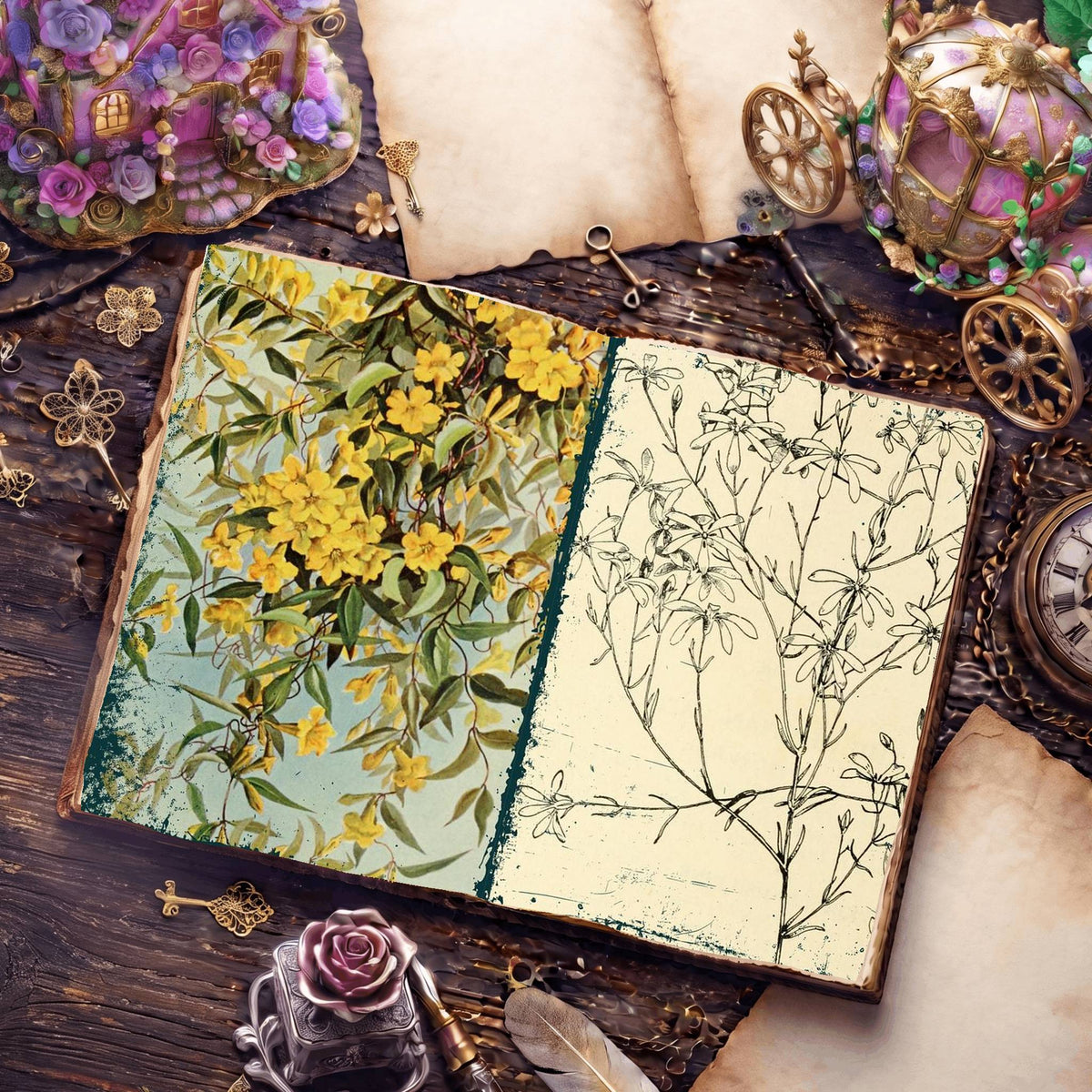 Botanical Sketches Digital Papers