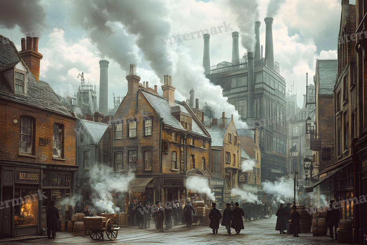 Bustling Dickensstreets Backdrop Images