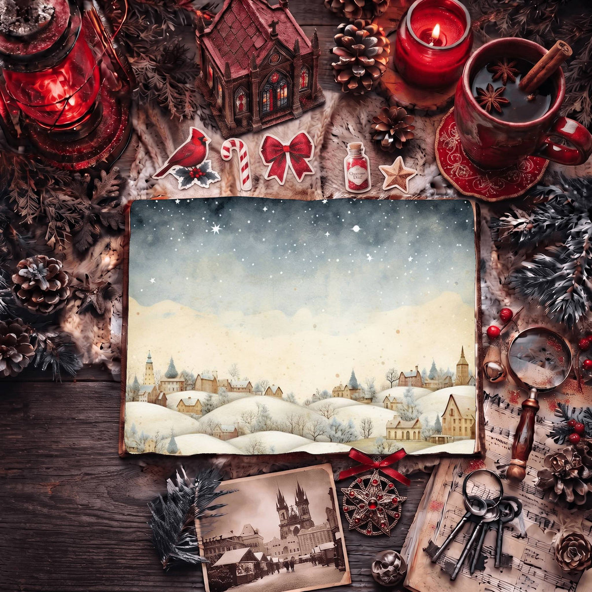 Christmas Village Digital Papers