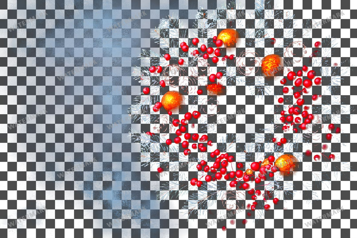 Christmas Wreath PNG overlay on a transparent checkered background, preview 17