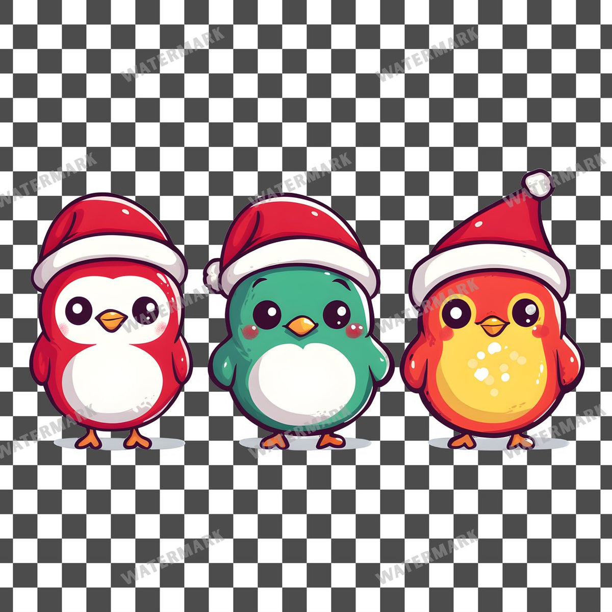 Christmas Kawaii Style Clipart Pngs