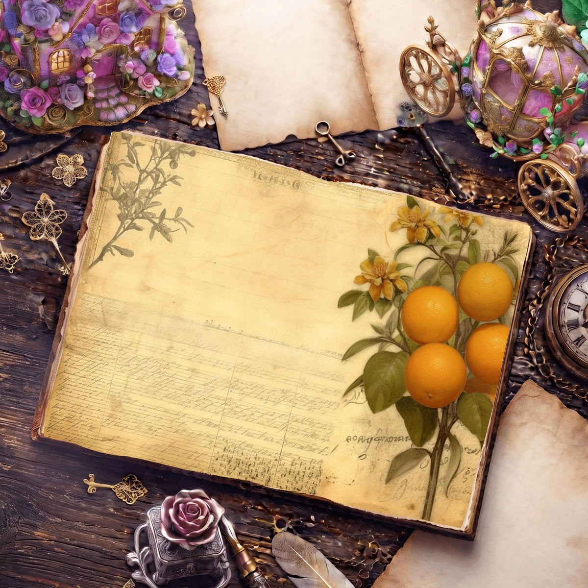 Citrus Fruit Digital Papers