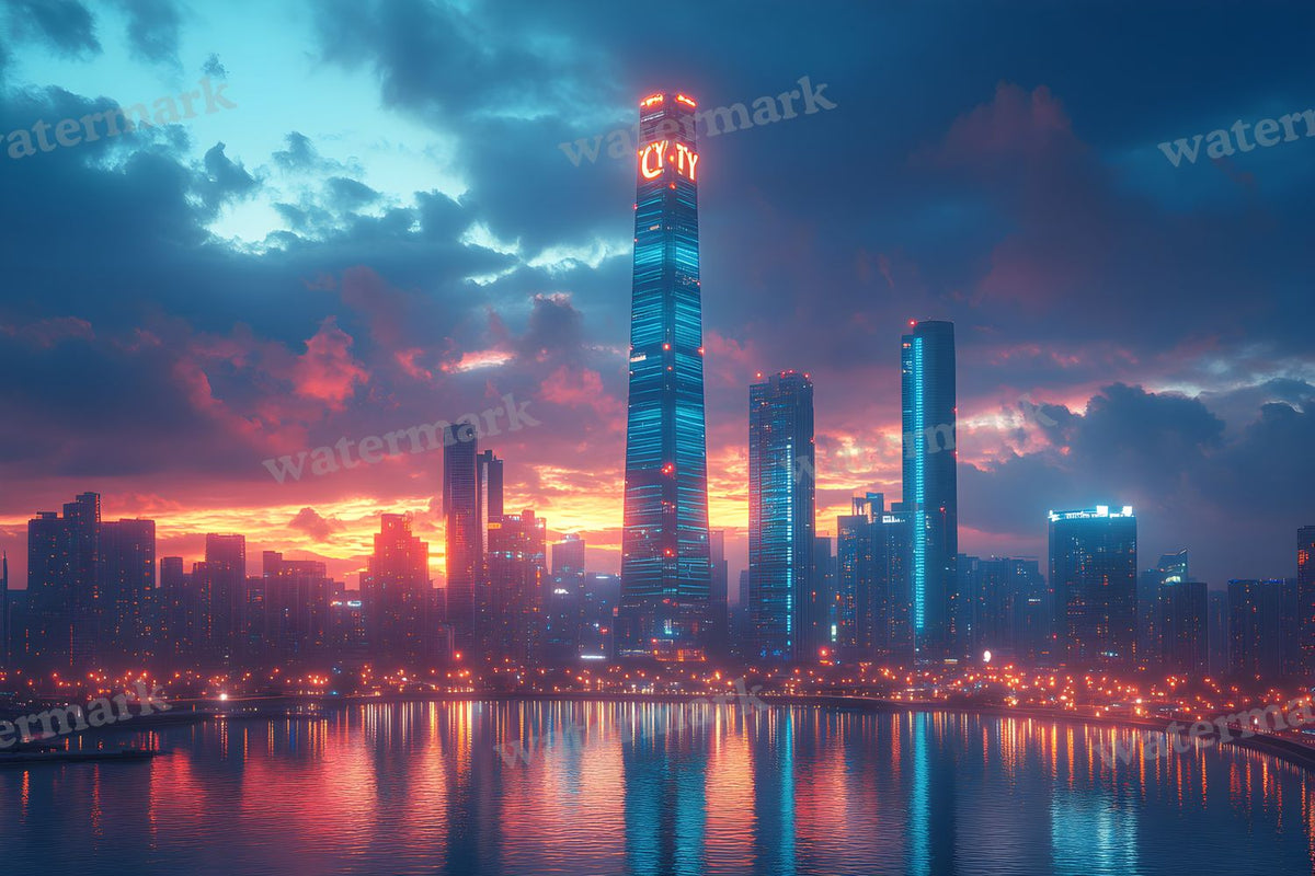 City Lightskyline Night Backdrop Images