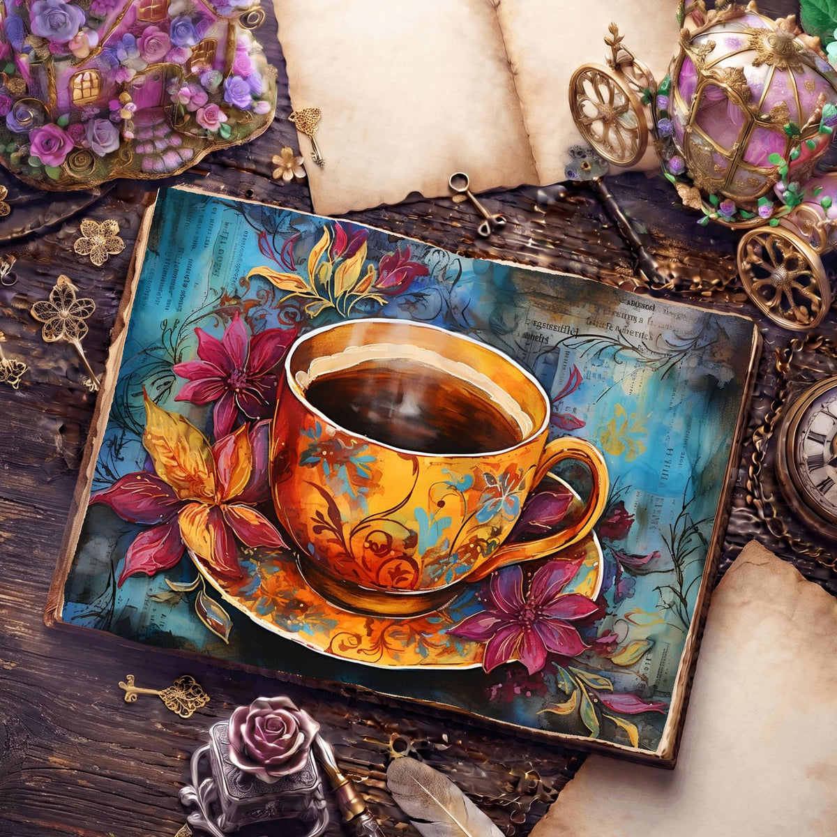 Coffee Cups Digital Papers
