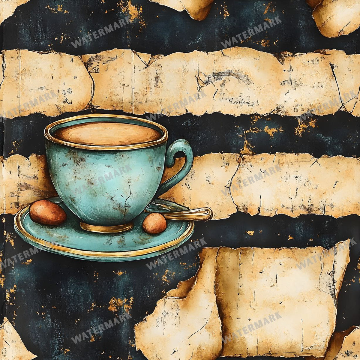 Coffee seamless pattern digital paper, repeating design 17