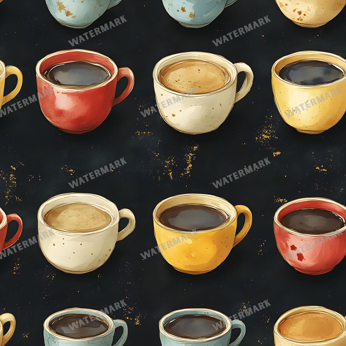 Coffee seamless pattern digital paper, repeating design 17