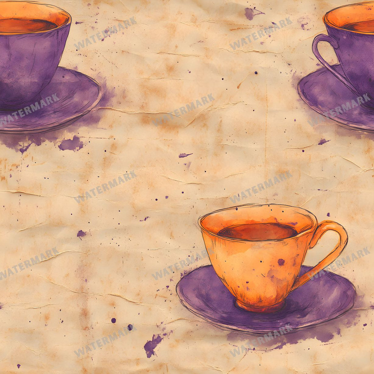 Coffee seamless pattern digital paper, repeating design 17