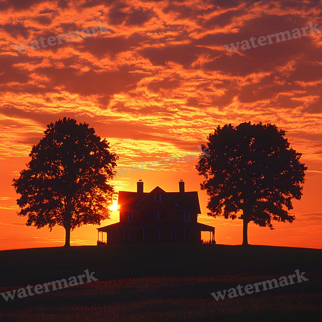 Countryside Silhouette Backdrop Images