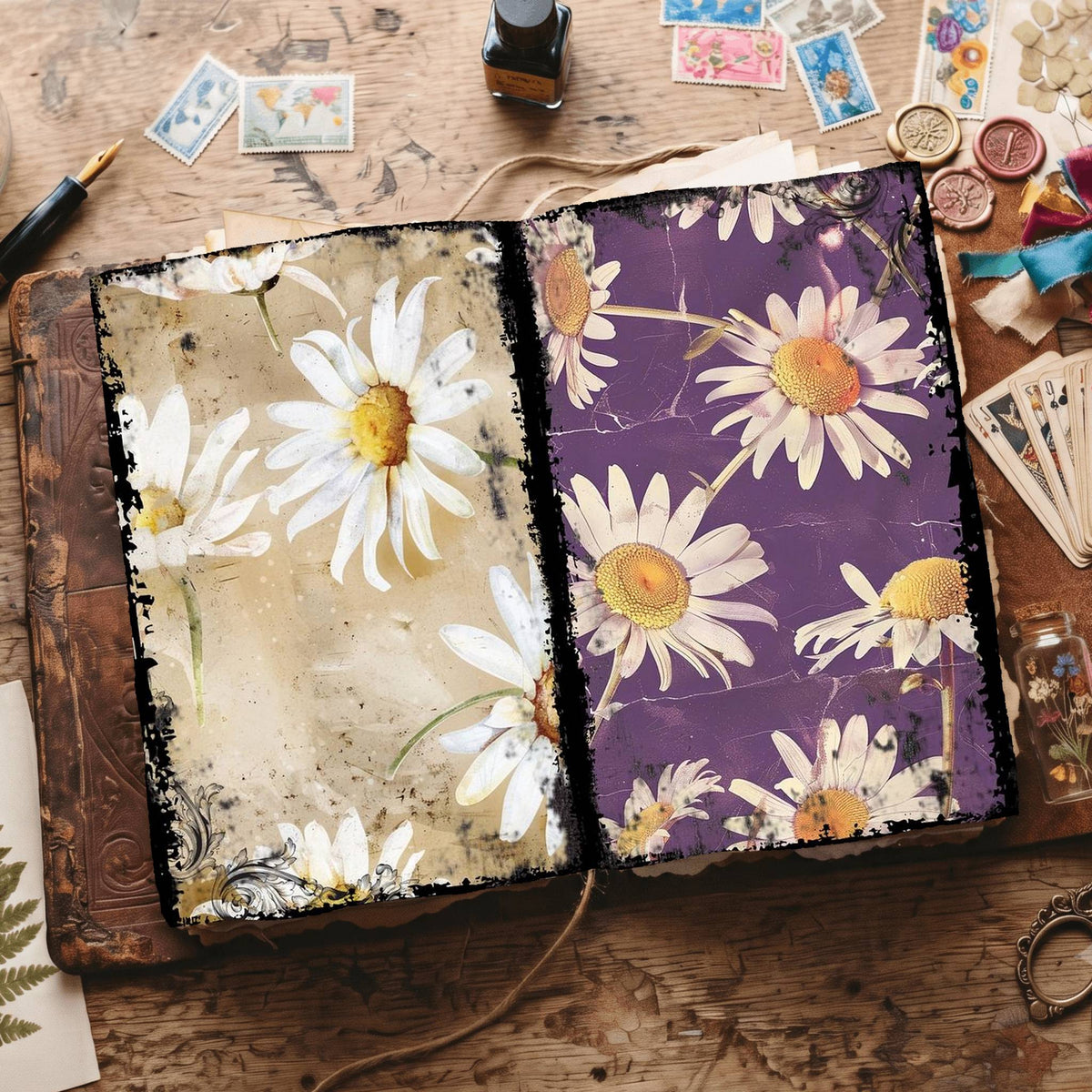 Daisy Flowers Digital Papers