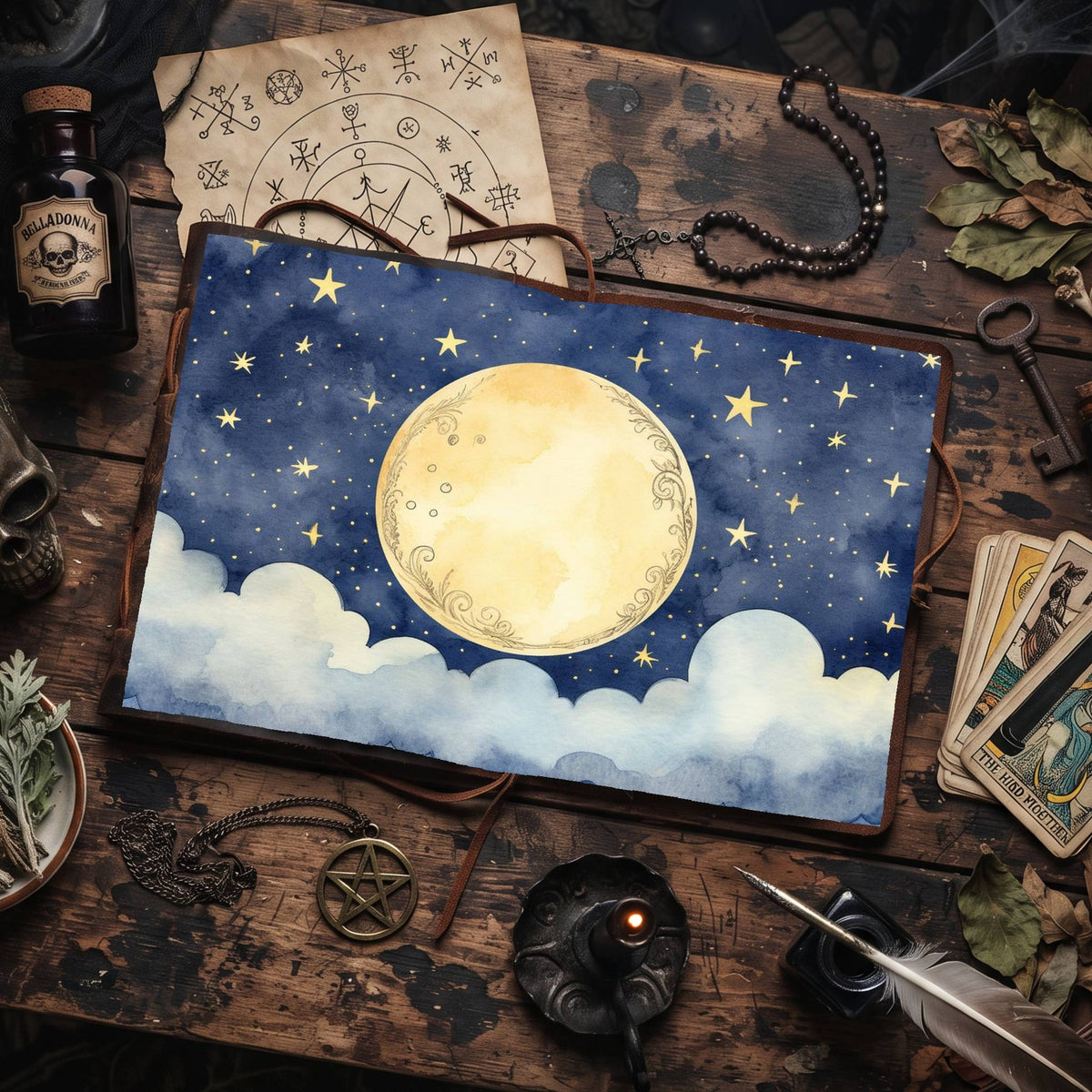 Dark Night Moon Digital Papers