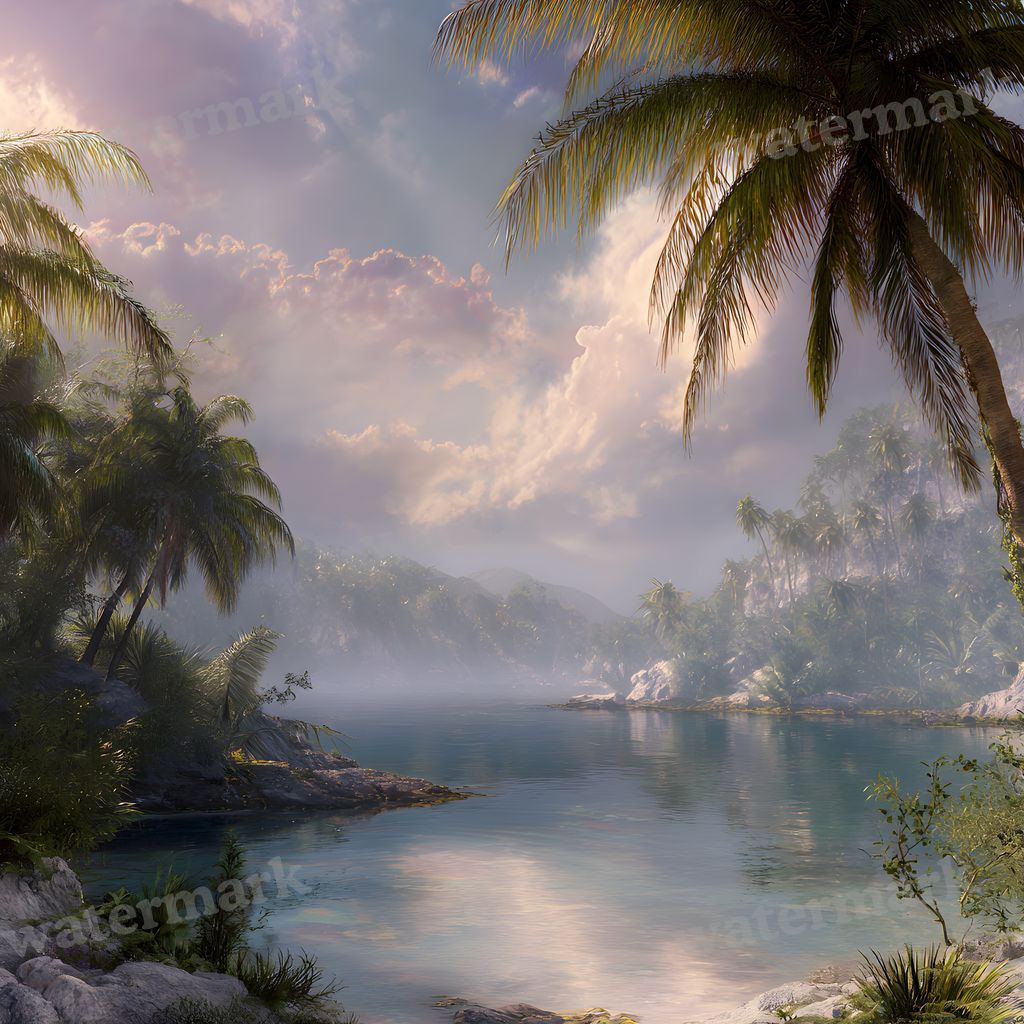 Detailed Tropical Landscape Backdrop Images