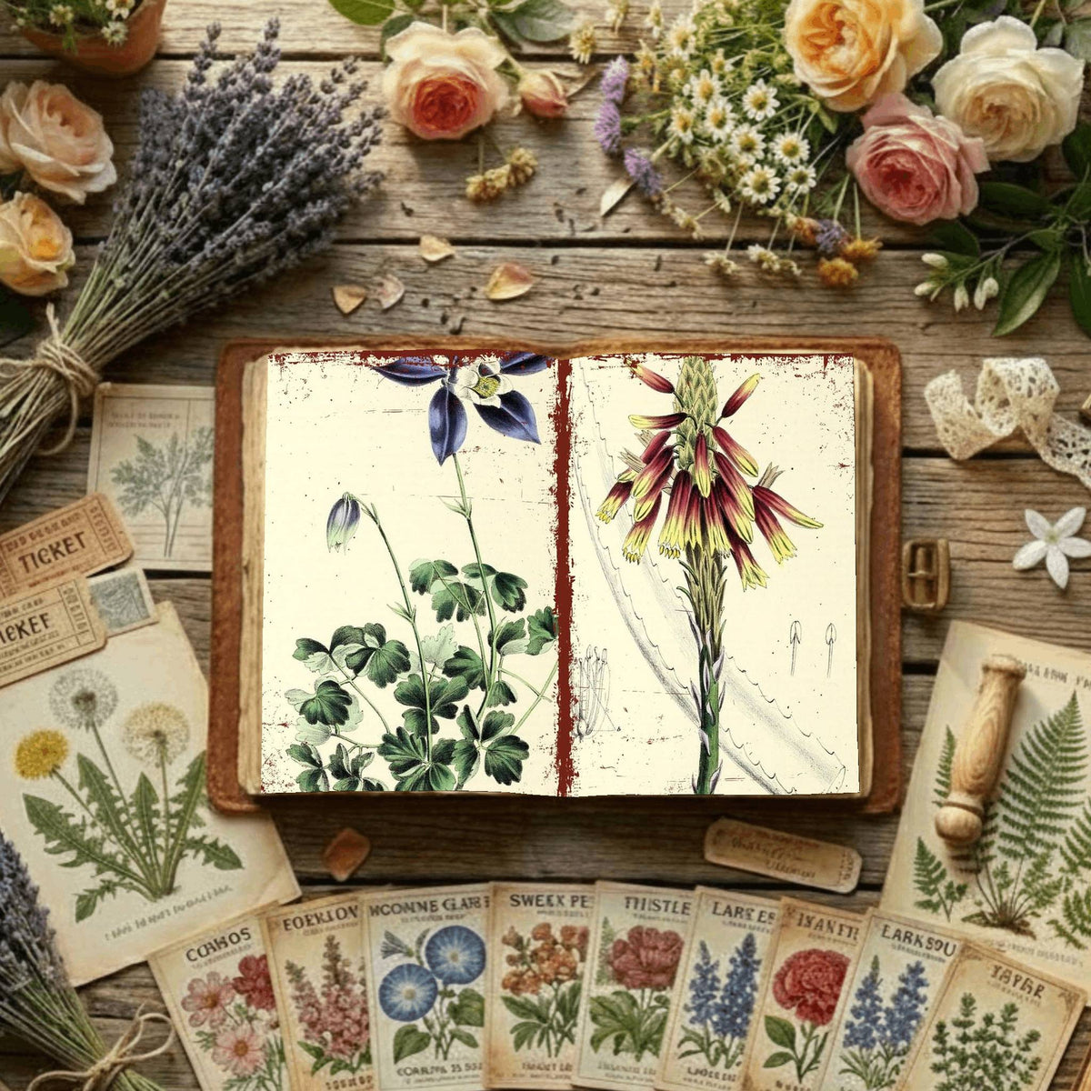 Floral Illustrations Digital Papers