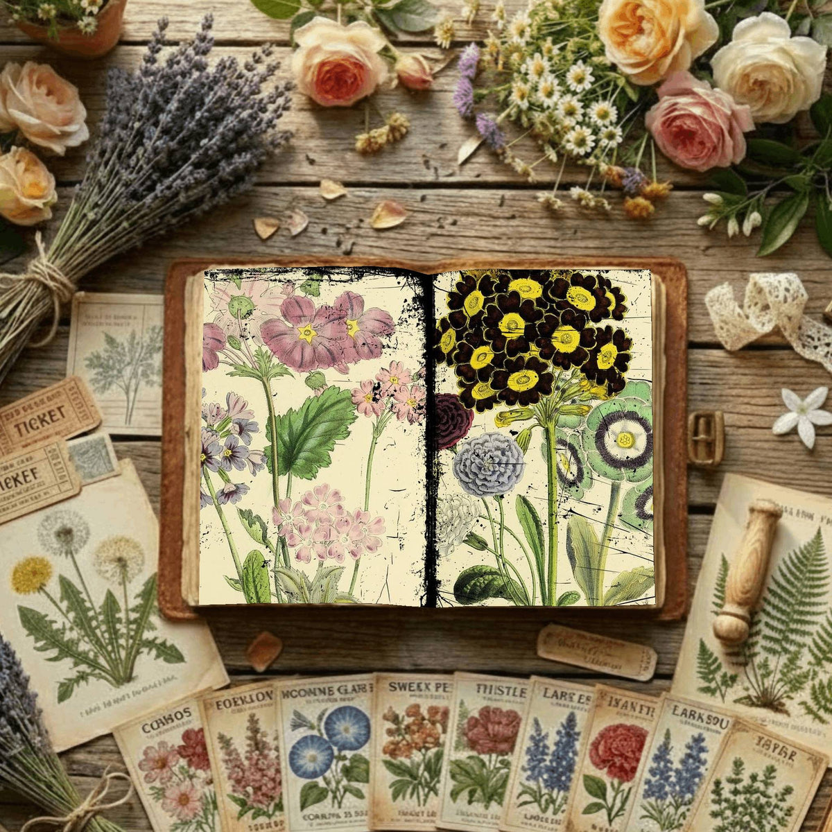 Floral Illustrations Digital Papers