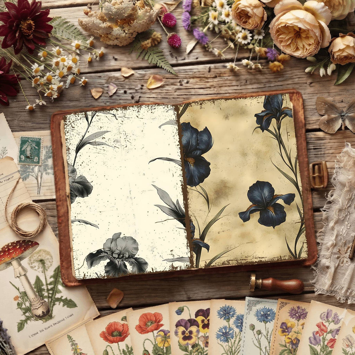 Floral Illustrations Digital Papers