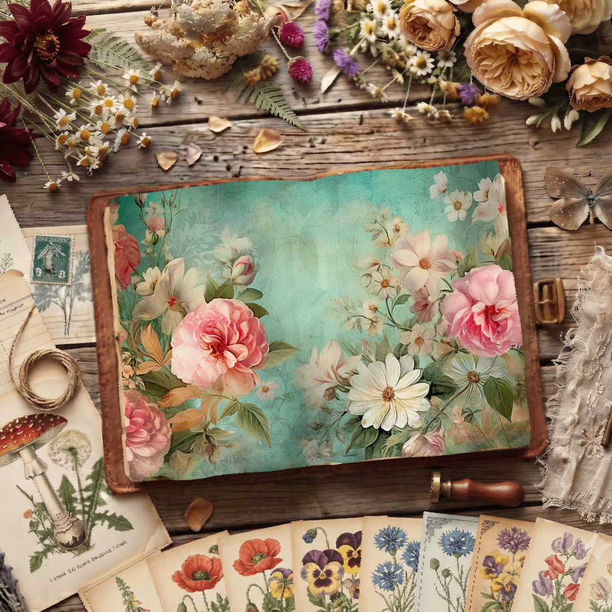 Floral Shabby Digital Papers