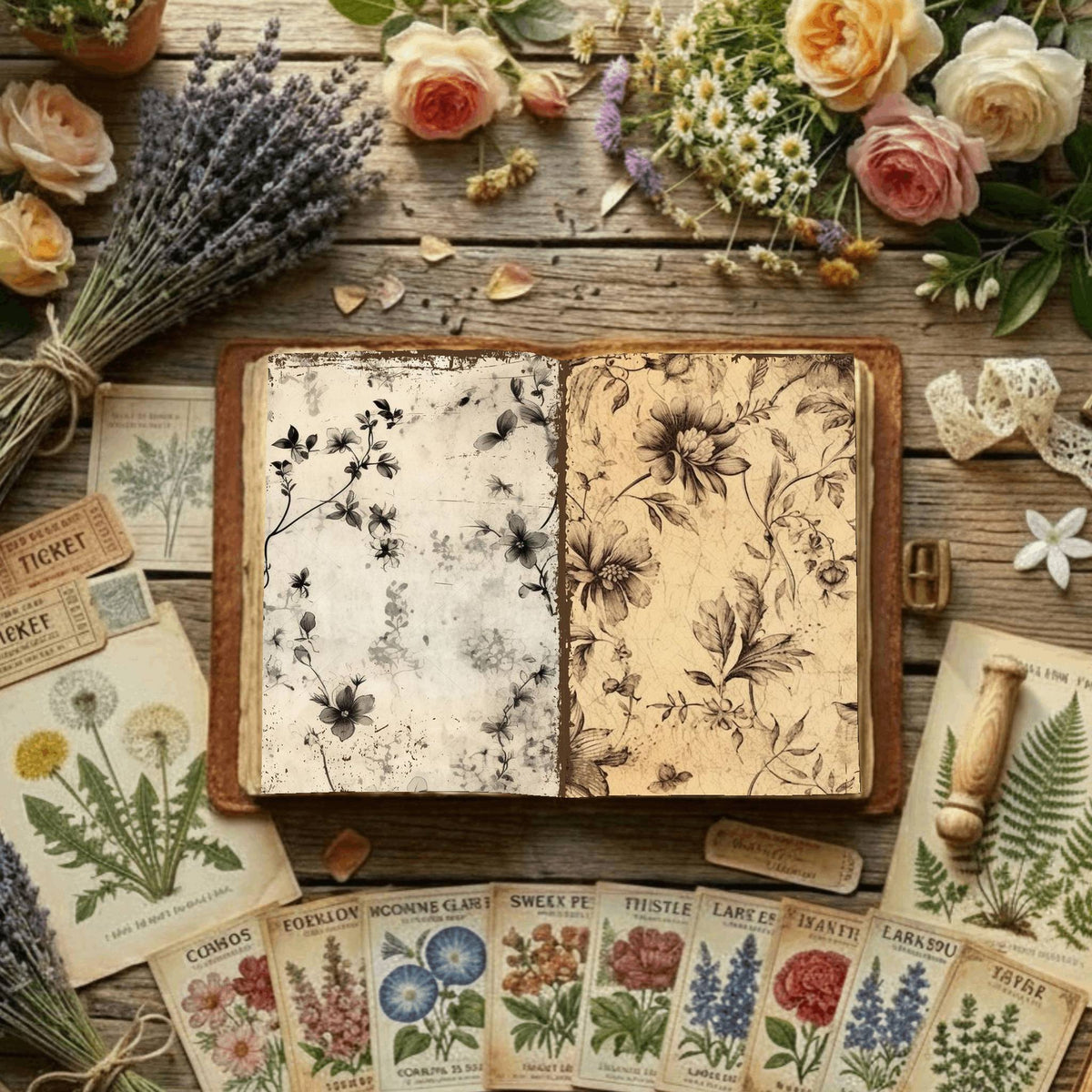 Floral Digital Papers